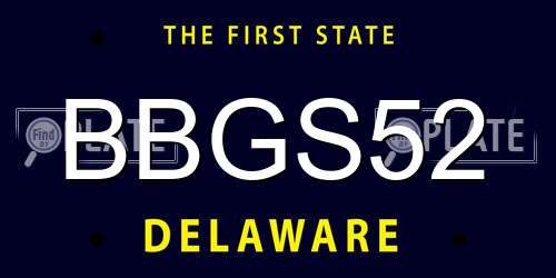 BBGS52 Delaware License Plate