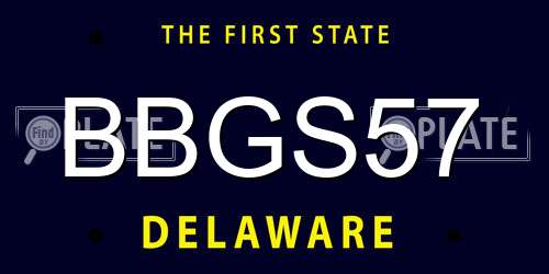 BBGS57 Delaware License Plate
