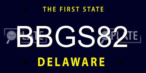 BBGS82 Delaware License Plate