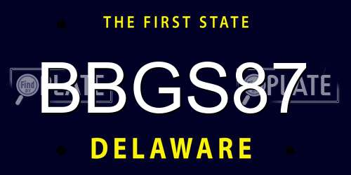 BBGS87 Delaware License Plate
