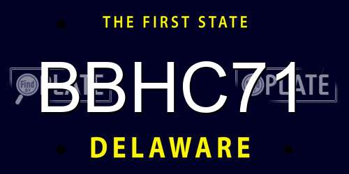 BBHC71 Delaware License Plate