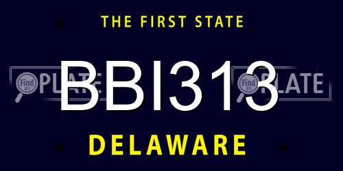 BBI313 Delaware License Plate