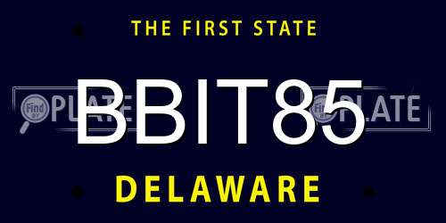 BBIT85 Delaware License Plate