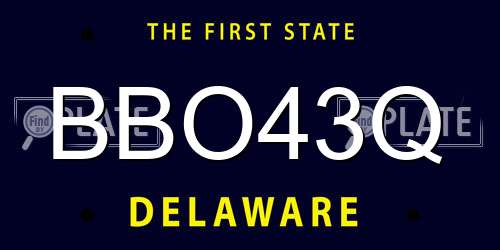 BBO43Q Delaware License Plate