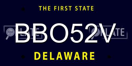 BBO52V Delaware License Plate
