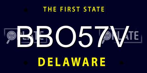 BBO57V Delaware License Plate