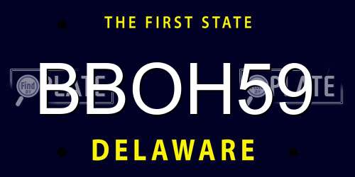 BBOH59 Delaware License Plate