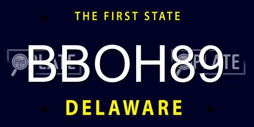 BBOH89 Delaware License Plate