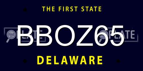 BBOZ65 Delaware License Plate