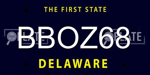 BBOZ68 Delaware License Plate