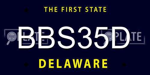 BBS35D Delaware License Plate