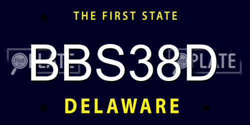 BBS38D Delaware License Plate