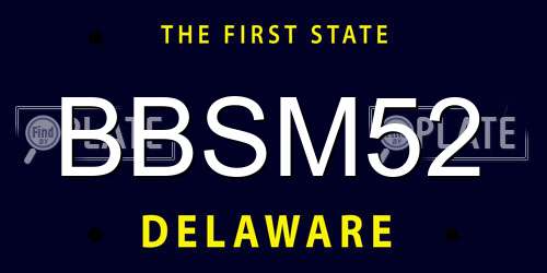 BBSM52 Delaware License Plate
