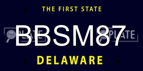 BBSM87 Delaware License Plate