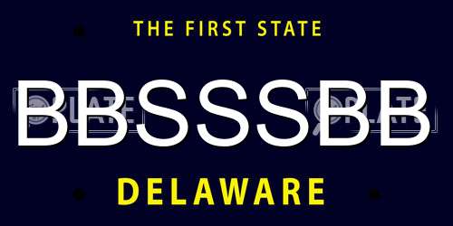BBSSSBB Delaware License Plate