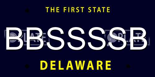 BBSSSSB Delaware License Plate
