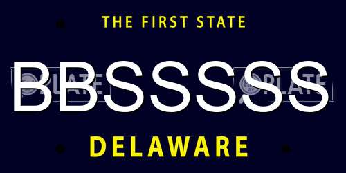 BBSSSSS Delaware License Plate