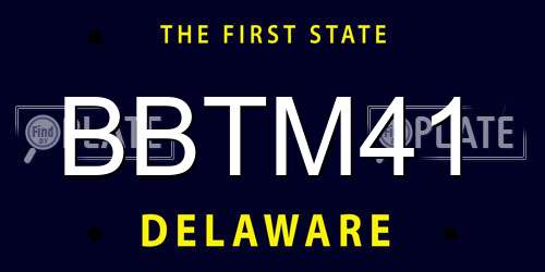 BBTM41 Delaware License Plate