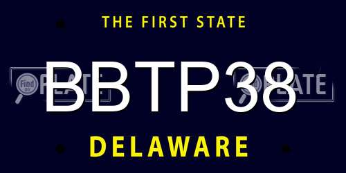 BBTP38 Delaware License Plate