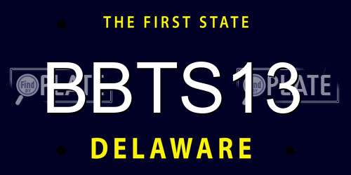 BBTS13 Delaware License Plate