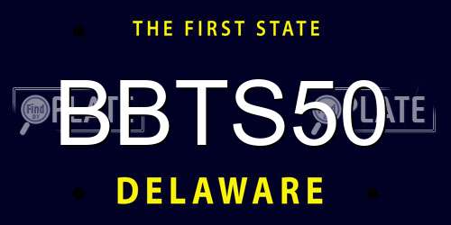 BBTS50 Delaware License Plate