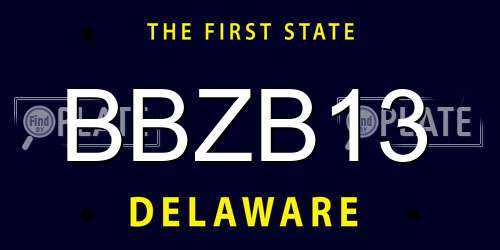 BBZB13 Delaware License Plate