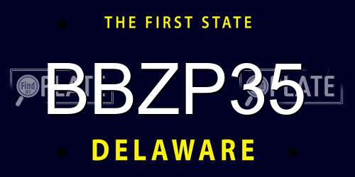 BBZP35 Delaware License Plate