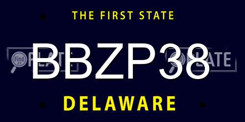 BBZP38 Delaware License Plate