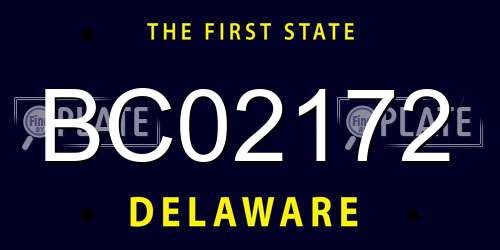 BC02172 Delaware License Plate