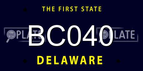 BC040 Delaware License Plate