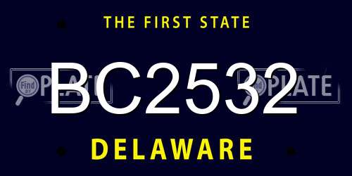 BC2532 Delaware License Plate