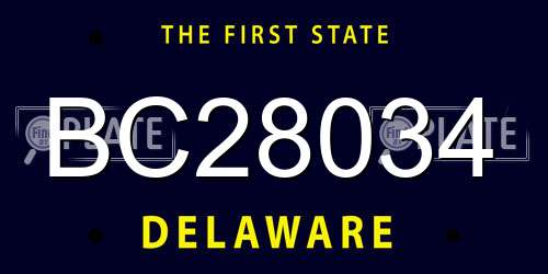 BC28034 Delaware License Plate