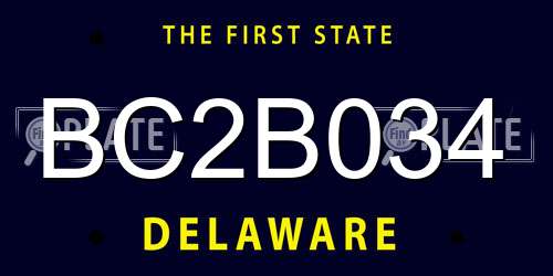 BC2B034 Delaware License Plate