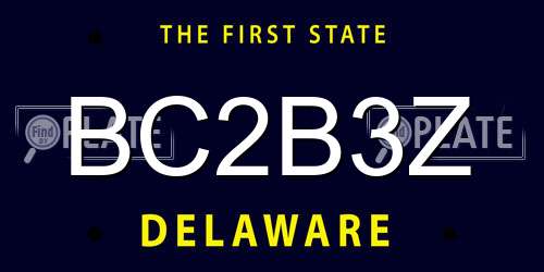 BC2B3Z Delaware License Plate