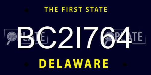 BC2I764 Delaware License Plate