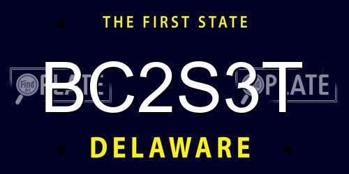 BC2S3T Delaware License Plate