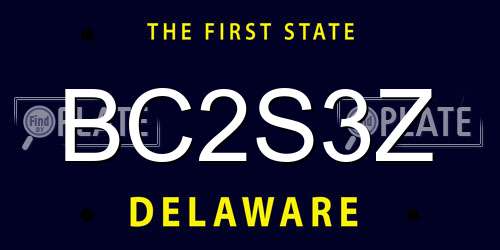 BC2S3Z Delaware License Plate