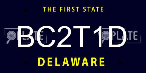 BC2T1D Delaware License Plate