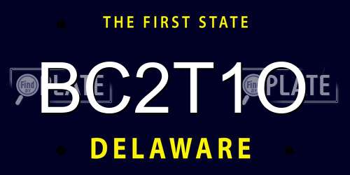 BC2T1O Delaware License Plate