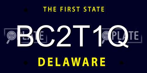 BC2T1Q Delaware License Plate