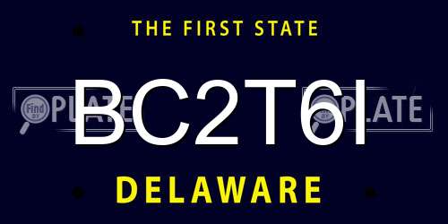 BC2T6I Delaware License Plate
