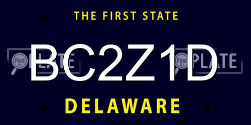 BC2Z1D Delaware License Plate