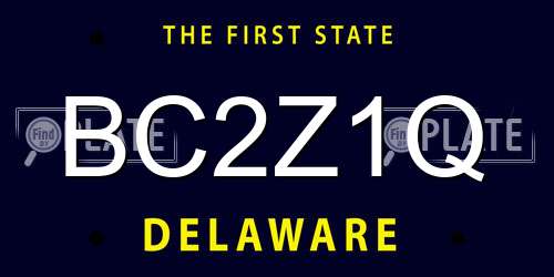 BC2Z1Q Delaware License Plate