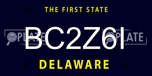 BC2Z6I Delaware License Plate