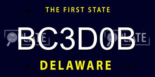 BC3D0B Delaware License Plate