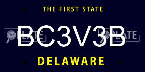 BC3V3B Delaware License Plate