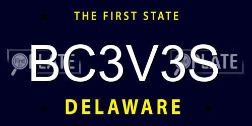 BC3V3S Delaware License Plate