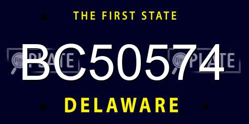 BC50574 Delaware License Plate