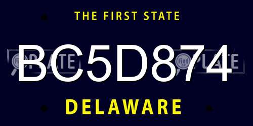 BC5D874 Delaware License Plate