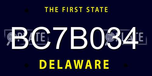 BC7B034 Delaware License Plate